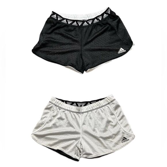 Adidas Black and White Mesh Reversible Running Shorts size Medium - Picture 1 of 10